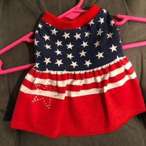 Red, white, & blue dog dress, XXS ❤️